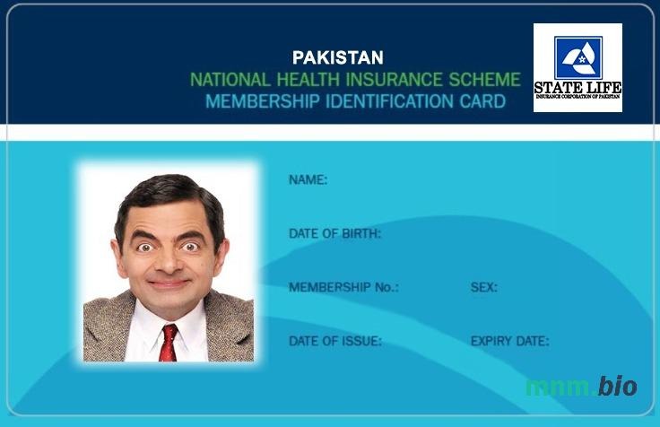 Pakistan karta ubezpieczenia zdrowotnego edytowalny szablon